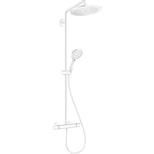 hansgrohe Croma Select S Showerpipe 280 1jet EcoSmart mit Thermostat und Handbrause Raindance Select S 120 3jet Mattweiß