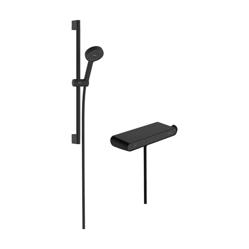 hansgrohe Activera Select S Brausesystem Aufputz 95 2jet EcoSmart mit ShowerTablet Select 360 und Brausestange 65 cm Mattschwarz