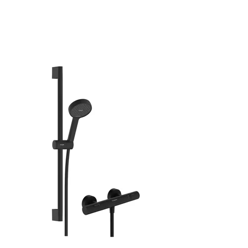 hansgrohe Activera Select S Brausesystem Aufputz 95 2jet EcoSmart mit Ecostat Fine und Brausestange 65 cm Mattschwarz