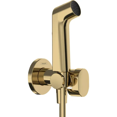 hansgrohe Handbrause Bidette S f.Warmwasser - m. Schlauch 1250mm und Porter PGO Polished Gold Optic