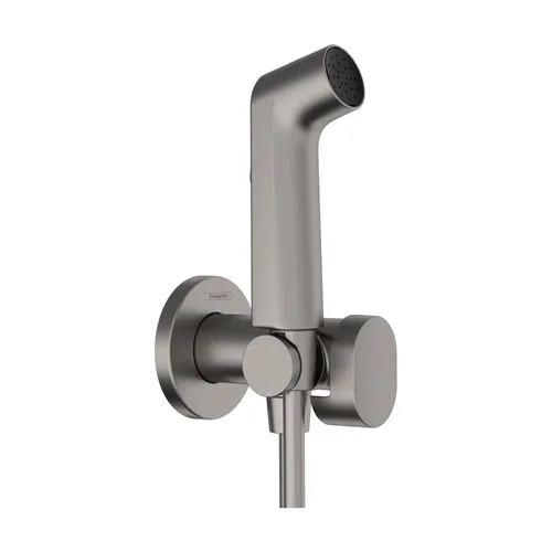 hansgrohe Handbrause Bidette S f.Kaltwasser - m. Schlauch 1250mm und Porter BBC Brushed Black Chrome