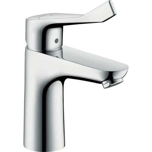 hansgrohe Focus Einhebel-Waschtischmischer 100 mit extra langem Comfortgriff 12,1 cm und Zugstangen-Ablaufgarnitur Chrom