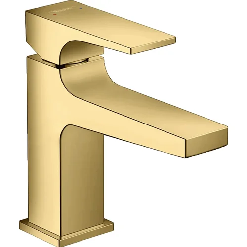 hansgrohe Metropol Einhebel-Waschtischmischer 100 mit Hebelgriff für Handwaschbecken mit Push-Open Ablaufgarnitur Polished Gold Optic
