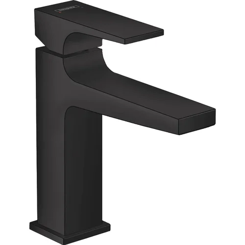 hansgrohe Metropol Einhebel-Waschtischmischer 110 mit Hebelgriff und Push-Open Ablaufgarnitur Mattschwarz