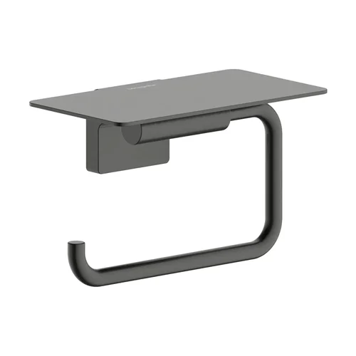 hansgrohe AddStoris S Papierrollenhalter mit Ablage Brushed Black Chrome