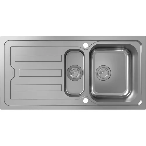 hansgrohe S44 S440-F517 100 Einbauspüle 342/145 mit Abtropffläche und automatischer Ablaufgarnitur Edelstahl