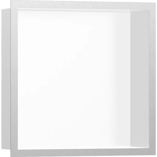 hansgrohe XtraStoris Individual Wandnische Mattschwarz mit Designrahmen 300/300/100 Edelstahl gebürstet
