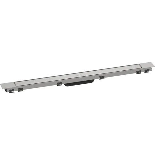 hansgrohe RainDrain Match Plus Fertigset Duschrinne 900 mit höhenverstellbarem Rahmen Edelstahl gebürstet