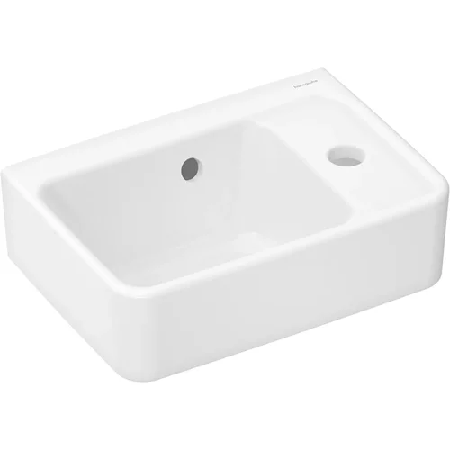 hansgrohe Xanuia Q Handwaschbecken 360/250 mit Hahnloch und Überlauf, SmartClean Weiß
