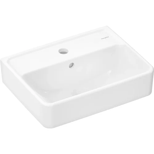 hansgrohe Xanuia Q Handwaschbecken 450/340 mit Hahnloch und Überlauf, SmartClean Weiß