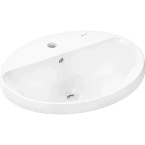 hansgrohe Xuniva D Einbauwaschtisch 550/450 mit Hahnloch und Überlauf Weiß
