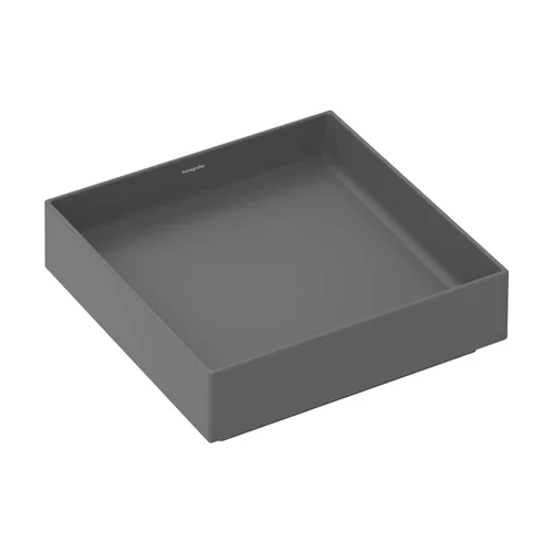 hansgrohe Xuniva Evo E Aufsatzwaschtisch 400/400 ohne Hahnloch und Überlauf Schiefergrau Matt