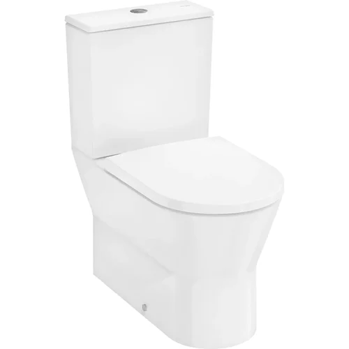 hansgrohe EluPura Original S Stand-WC Set mit horizontalem/vertikalem Ablauf AquaChannel Flush mit Spülkasten und WC Sitz mit SoftClose und QuickRelease