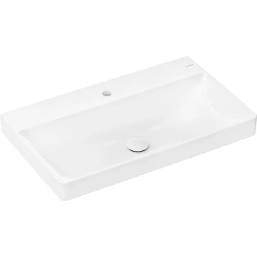 hansgrohe Xelu Q Aufsatzwaschtisch geschliffen 800/480 mit Hahnloch ohne Überlauf, SmartClean Weiß