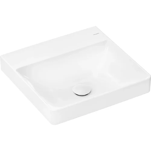 hansgrohe Xelu Q Aufsatz-Handwaschbecken geschliffen 500/480 ohne Hahnloch und Überlauf, SmartClean Weiß