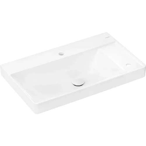 hansgrohe Xelu Q Waschtisch mit Ablage rechts 800/480 mit 2 Hahnlöchern ohne Überlauf, SmartClean Weiß