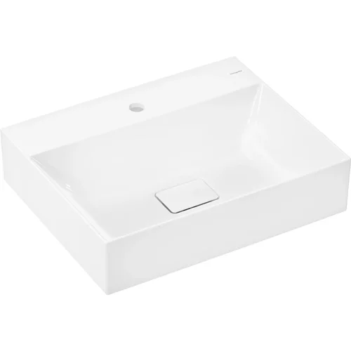 hansgrohe Xevolos E Waschtisch 600/480 mit Hahnloch ohne Überlauf, SmartClean Weiß