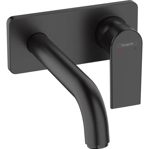 hansgrohe Vernis Shape Einhebel-Waschtischmischer Unterputz für Wandmontage mit Auslauf 20,7 cm Mattschwarz
