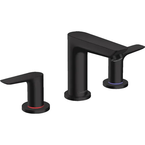 hansgrohe Talis E 3-Loch Waschtischarmatur mit Zugstangen-Ablaufgarnitur Mattschwarz