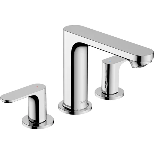 hansgrohe Rebris S 3-Loch Waschtischarmatur 110 mit Zugstangen-Ablaufgarnitur Chrom