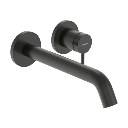 hansgrohe Tecturis S Einhebel-Waschtischmischer Unterputz für Wandmontage EcoSmart+ mit Auslauf 22,5 cm Brushed Black Chrome
