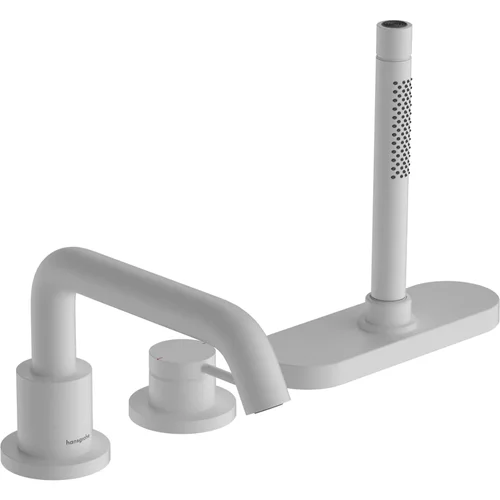 hansgrohe Tecturis S 3-Loch Einhebel-Wannenrandmischer mit sBox Mattweiß