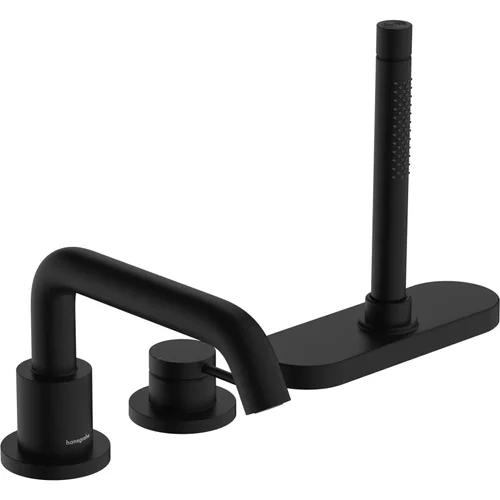 hansgrohe Tecturis S 3-Loch Einhebel-Wannenrandmischer mit sBox Mattschwarz