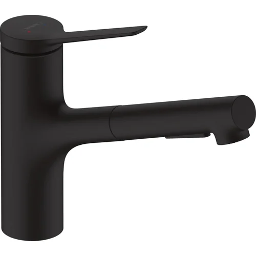 hansgrohe Zesis M33 Einhebel-Küchenmischer 150, Metall Ausziehbrause, 2jet, sBox Mattschwarz