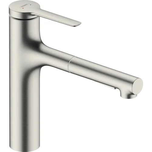 hansgrohe Zesis M33 Einhebel-Küchenmischer 160, Metall Ausziehbrause, 2jet, sBox Edelstahl Finish