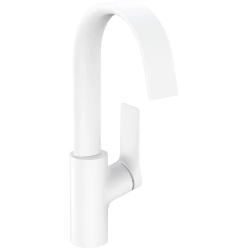 hansgrohe Vivenis Einhebel-Waschtischmischer 210 mit Schwenkauslauf und Zugstangen-Ablaufgarnitur Mattweiß