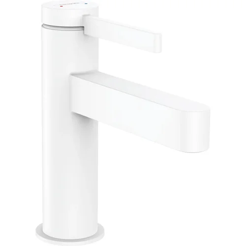hansgrohe Finoris Einhebel-Waschtischmischer 100 mit Push-Open Ablaufgarnitur Mattweiß