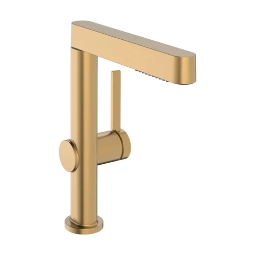 hansgrohe Finoris Einhebel-Waschtischmischer 230 mit Schwenkauslauf und Push-Open Ablaufgarnitur Brushed Bronze