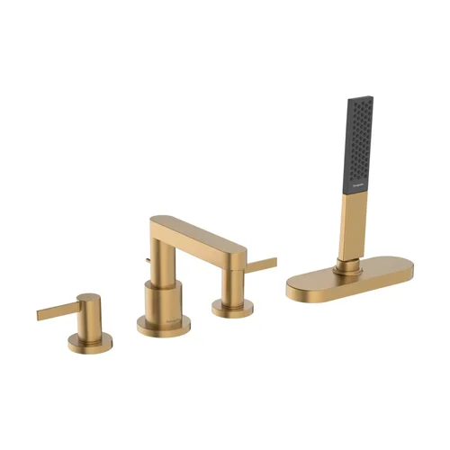 hansgrohe Finoris 4-Loch Wannenrandarmatur mit sBox Brushed Bronze