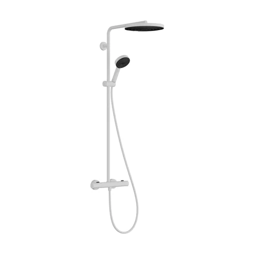 hansgrohe Pulsify S Puro Showerpipe 260 1jet EcoSmart mit Ecostat Fine und Handbrause 3jet Mattweiß