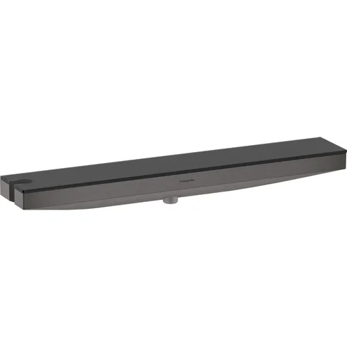 hansgrohe Rainfinity Wandanschluss Porter 500 mit Brausehalter links und Duschablage Brushed Black Chrome