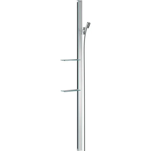 hansgrohe Unica Brausestange E 150 cm mit Isiflex Brauseschlauch 160 cm und Ablagen Chrom
