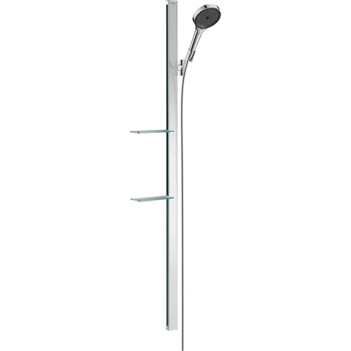 hansgrohe Rainfinity Brauseset 130 3jet mit Brausestange 150 cm und Ablagen Chrom