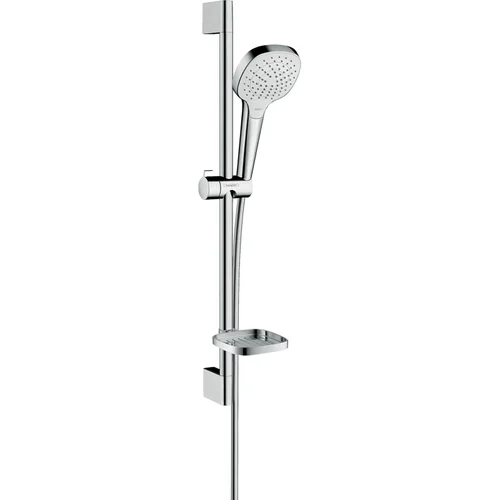 hansgrohe Croma Select E Brauseset 110 Vario mit Brausestange 65 cm und Seifenschale Weiß/Chrom