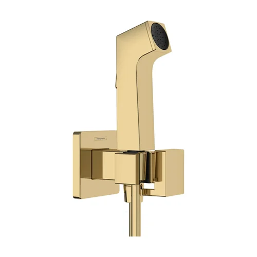 hansgrohe Handbrause Bidette E f.Kaltwasser - m. Schlauch 1250mm und Porter PGO Polished Gold Optic