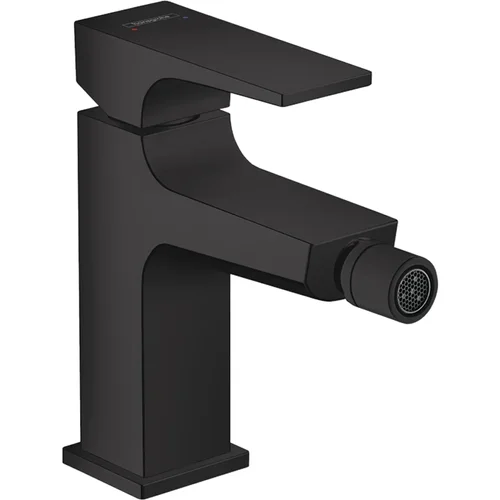 hansgrohe Metropol Einhebel-Bidetmischer mit Hebelgriff und Push-Open Ablaufgarnitur Mattschwarz