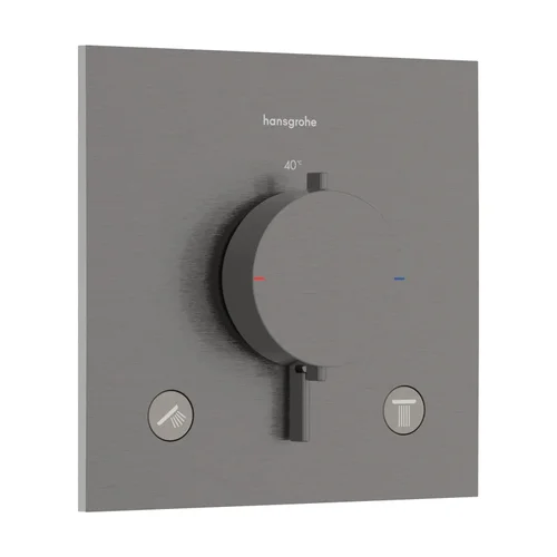 hansgrohe Ecostat Comfort E Thermostat Unterputz für 2 Verbraucher Brushed Black Chrome