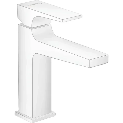 hansgrohe Metropol Einhebel-Waschtischmischer 110 mit Hebelgriff und Push-Open Ablaufgarnitur Mattweiß