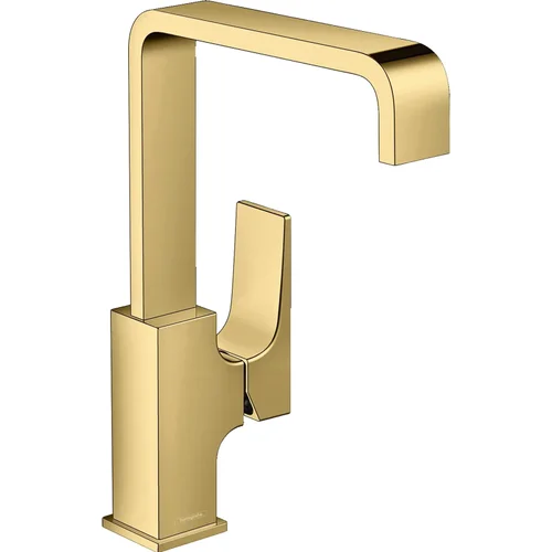 hansgrohe Metropol Einhebel-Waschtischmischer 230 mit Hebelgriff und Push-Open Ablaufgarnitur Polished Gold Optic