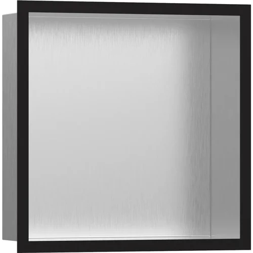 hansgrohe XtraStoris Individual Wandnische Edelstahl gebürstet mit Designrahmen 300/300/100 Mattschwarz
