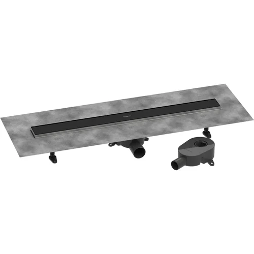 hansgrohe RainDrain Go Komplettset Duschrinne 800 rückseitig befliesbar für Standard-/flache Installation Mattschwarz