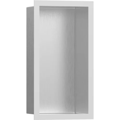 hansgrohe XtraStoris Individual Wandnische Edelstahl gebürstet mit Designrahmen 300/150/100 Mattweiß