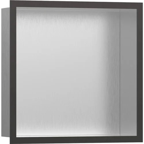 hansgrohe XtraStoris Individual Wandnische Edelstahl gebürstet mit Designrahmen 300/300/100 Brushed Black Chrome
