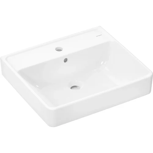 Hansgrohe Xanuia Q Waschtisch 550/480 mit Hahnloch und Überlauf, Oberfläche: Weiß, 60132450