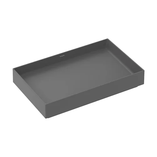 hansgrohe Xuniva Evo E Aufsatzwaschtisch 650/400 ohne Hahnloch und Überlauf Schiefergrau Matt