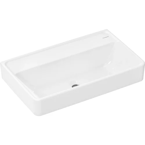 hansgrohe Xanuia Q Waschtisch Compact 650/390 ohne Hahnloch und Überlauf, SmartClean Weiß